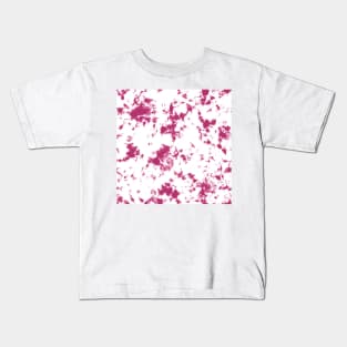 Hot Pink bubble gum and white Storm - Tie-Dye Shibori Texture Kids T-Shirt